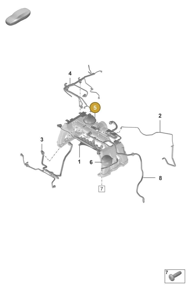 0PB129263A — Porsche 911 (2018-2024) diagram p53107400, position 5
