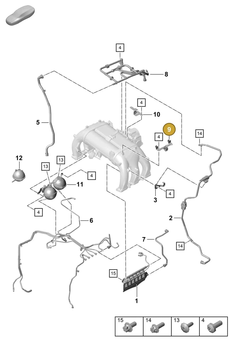 0PB129263 — Porsche Boxster Spyder (2019-2020) diagram p55107400, position 9
