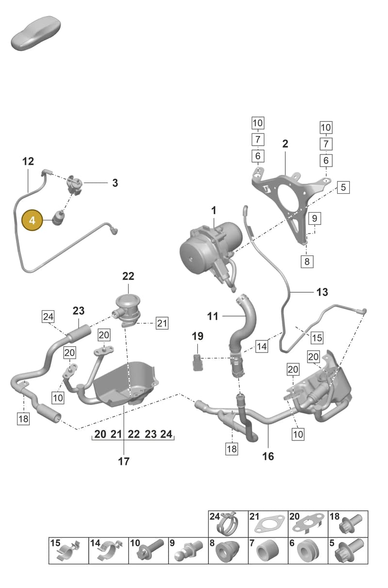 0PB129407 — Porsche 911 (2021-2022) diagram p59108000, position 4