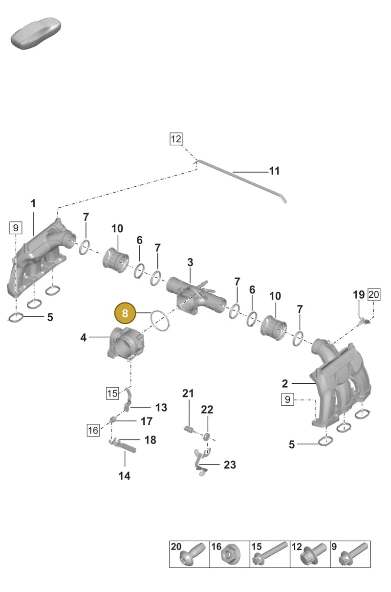 0PB129646B — Porsche 911 (2018-2024) diagram p53107100, position 8