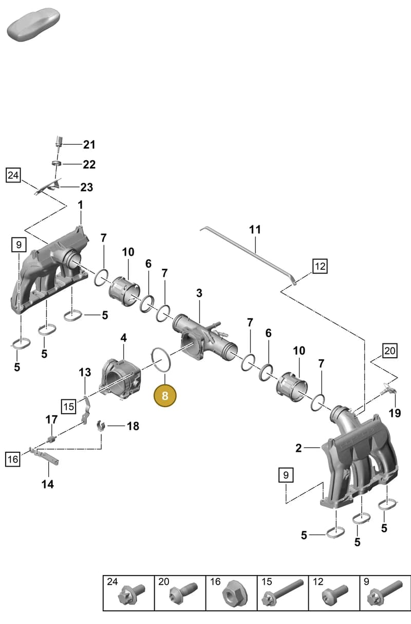 0PB129646B — Porsche 911 (2020-2022) diagram p57107100, position 8