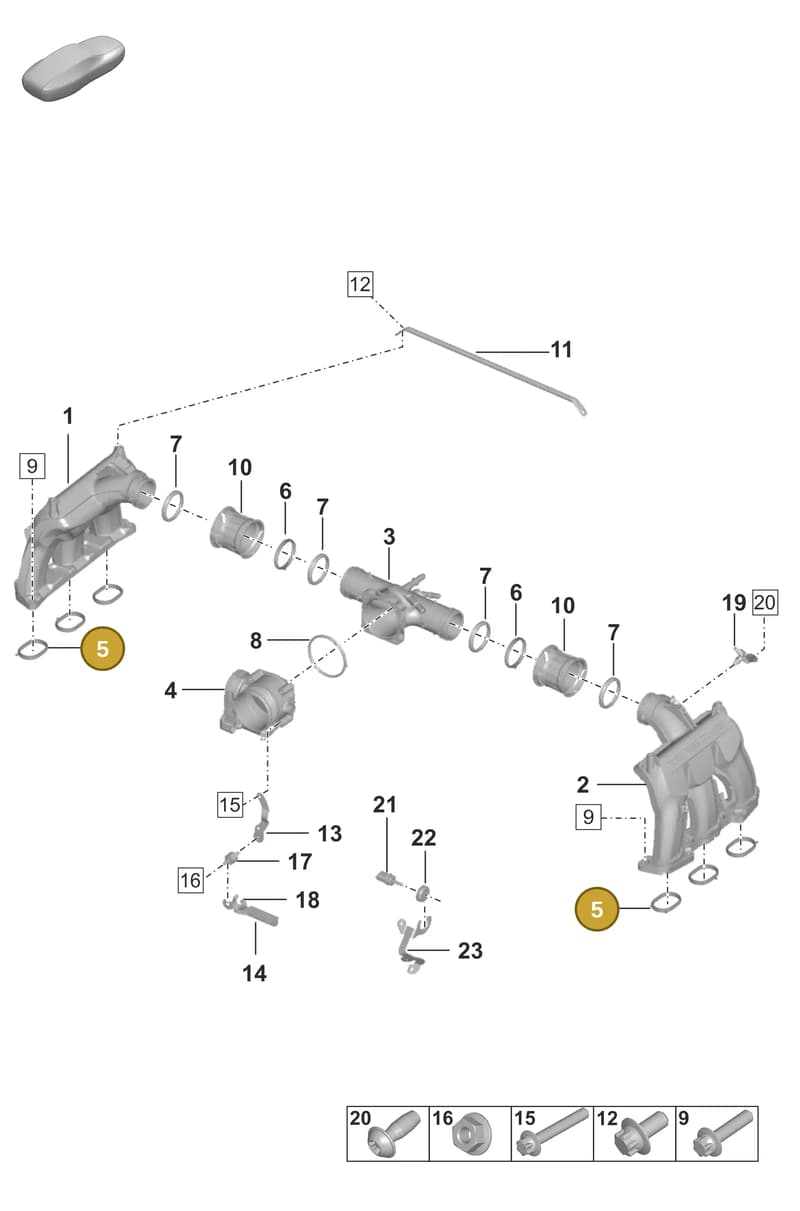 0PB129646D — Porsche 911 (2018-2024) diagram p53107100, position 5