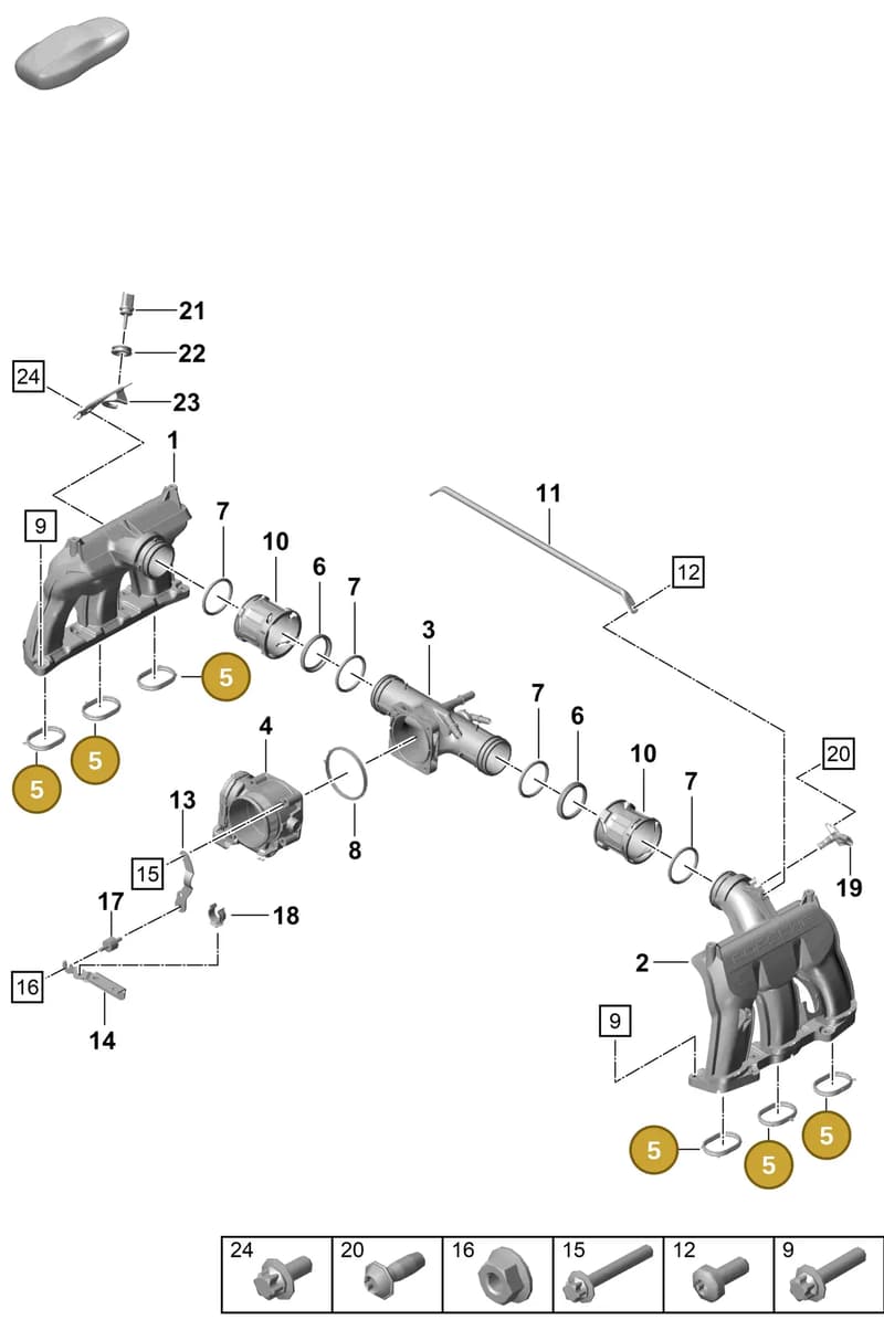 0PB129646D — Porsche 911 (2020-2022) diagram p57107100, position 5
