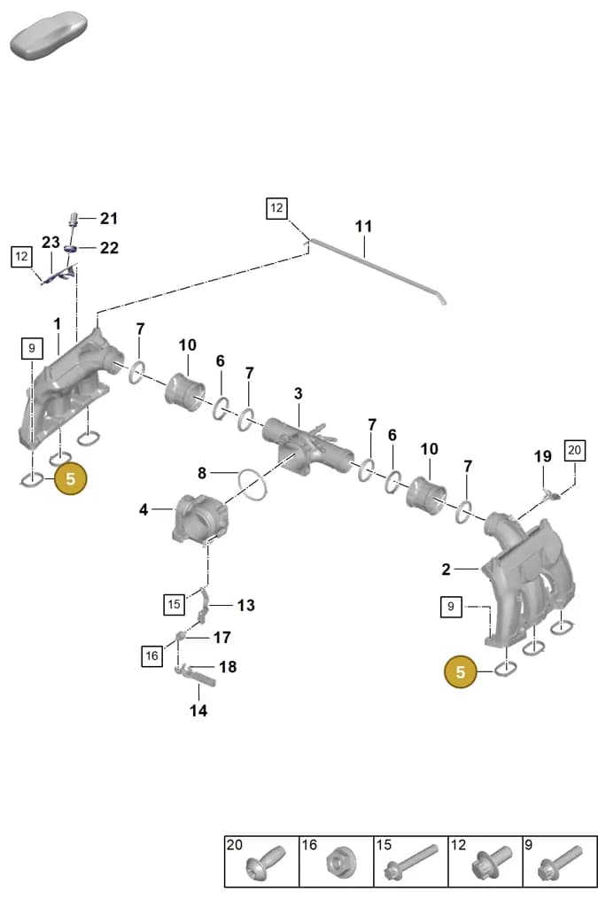 0PB129646D — Porsche 911 (2024-2025) diagram p63107100, position 5