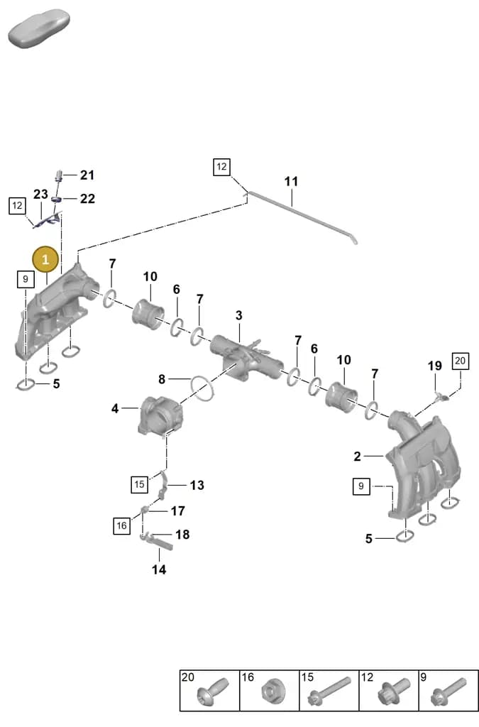 0PB129713B — Porsche 911 (2024-2025) diagram p63107100, position 1