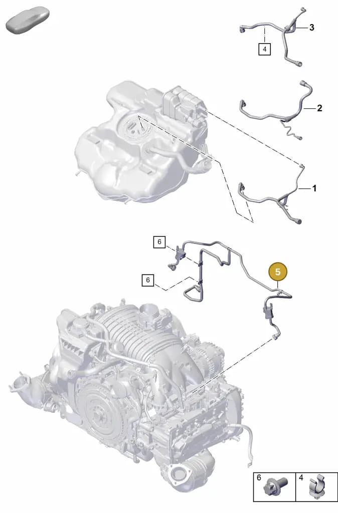 0PB129979 — Porsche Boxster Spyder (2019-2020) diagram p55107300, position 5
