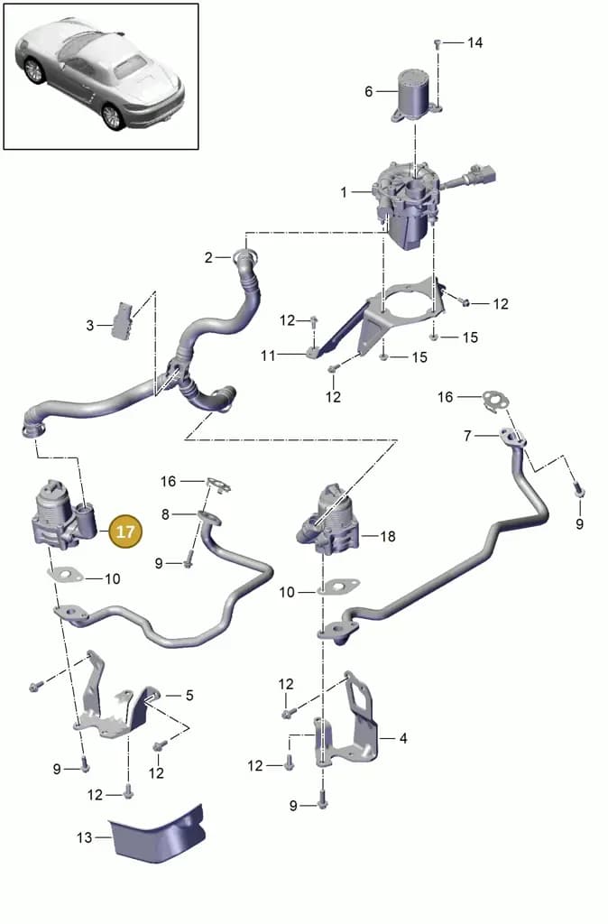 0PB131097A — Porsche Boxster (2016-2019) diagram p48000002, position 17