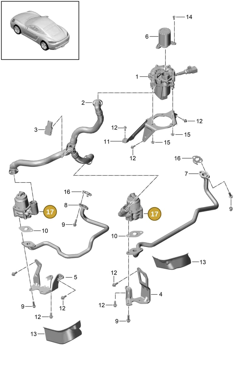0PB131097A — Porsche Cayman (2016-2019) diagram p50108000, position 17