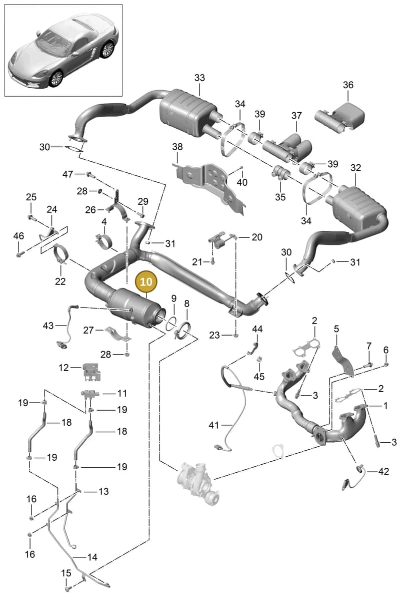 0PB131120 — Porsche Boxster (2016-2019) diagram p48000001, position 10