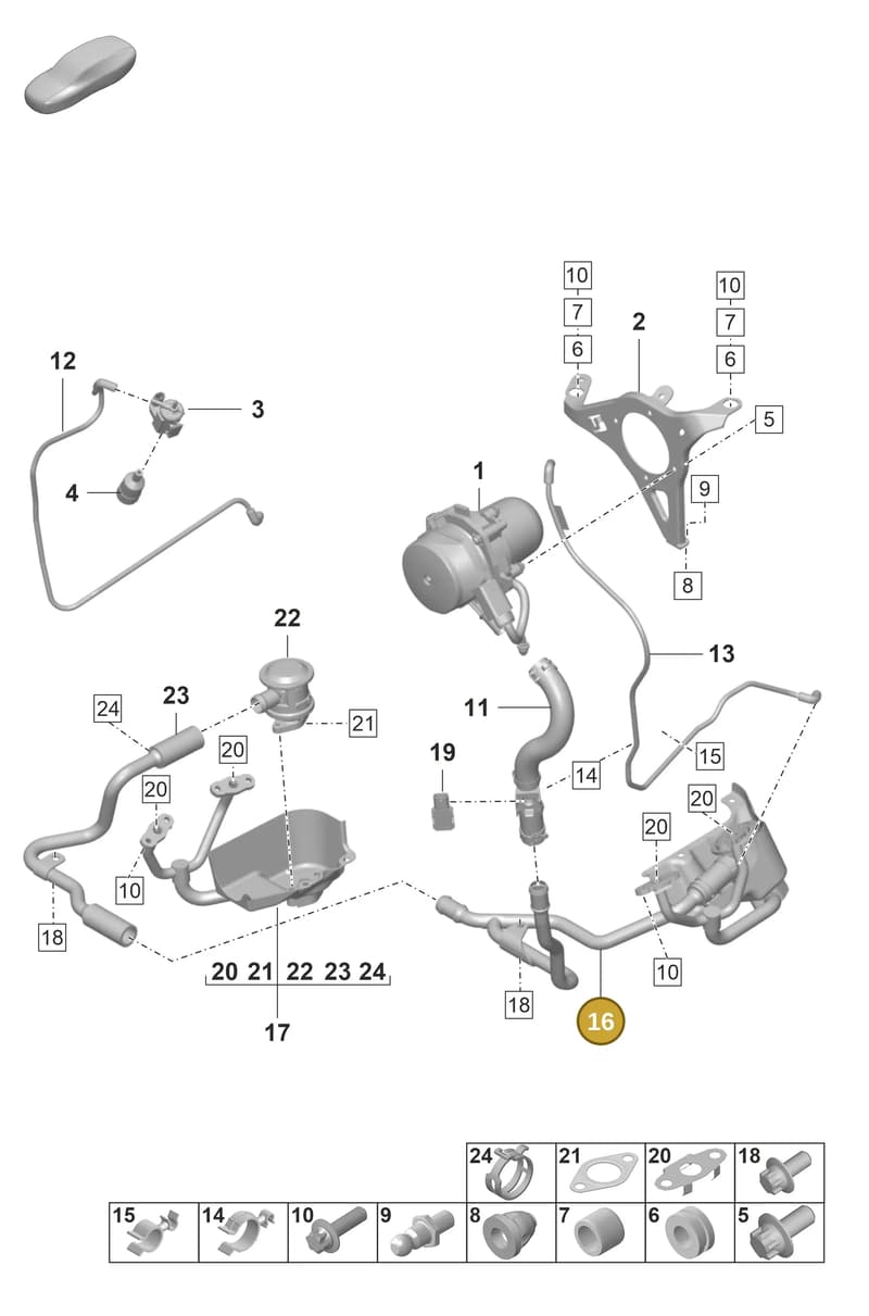 0PB131126 — Porsche 911 (2021-2022) diagram p59108000, position 16
