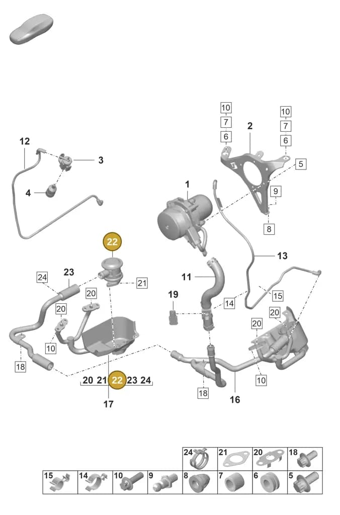 0PB131139A — Porsche 911 (2021-2022) diagram p59108000, position 22