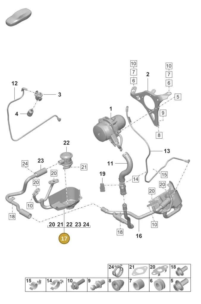 0PB131158A — Porsche 911 (2021-2022) diagram p59108000, position 17