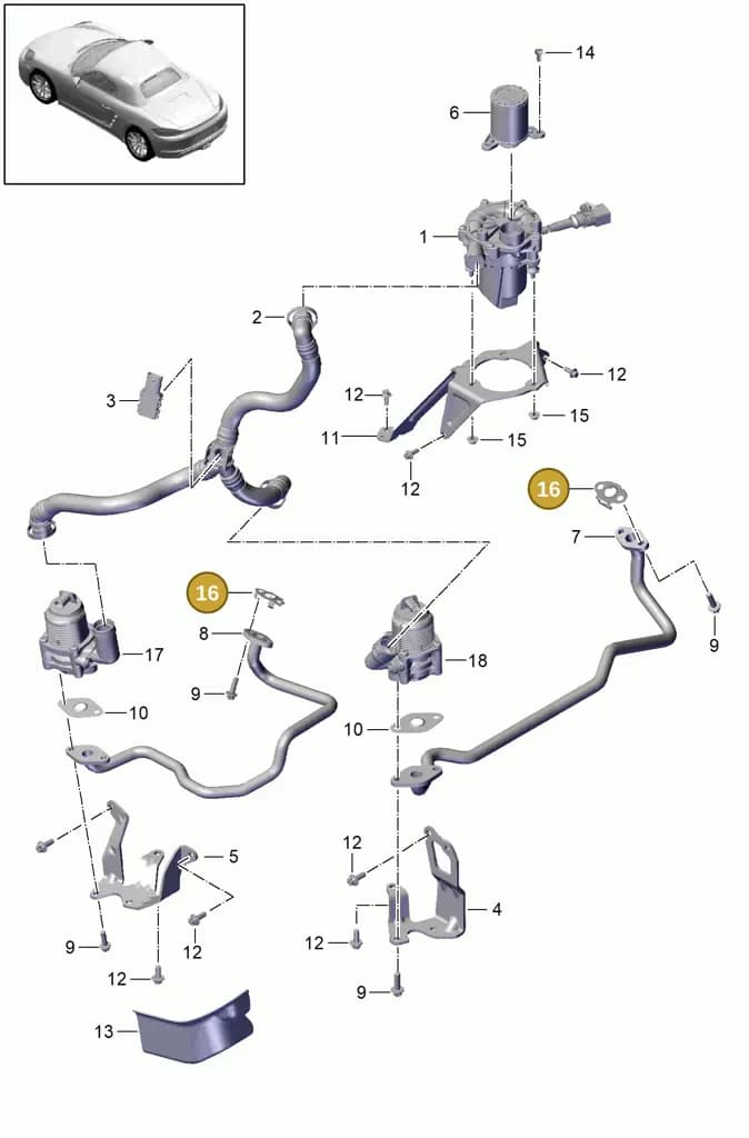 0PB131354 — Porsche Boxster (2016-2019) diagram p48000001, position 16