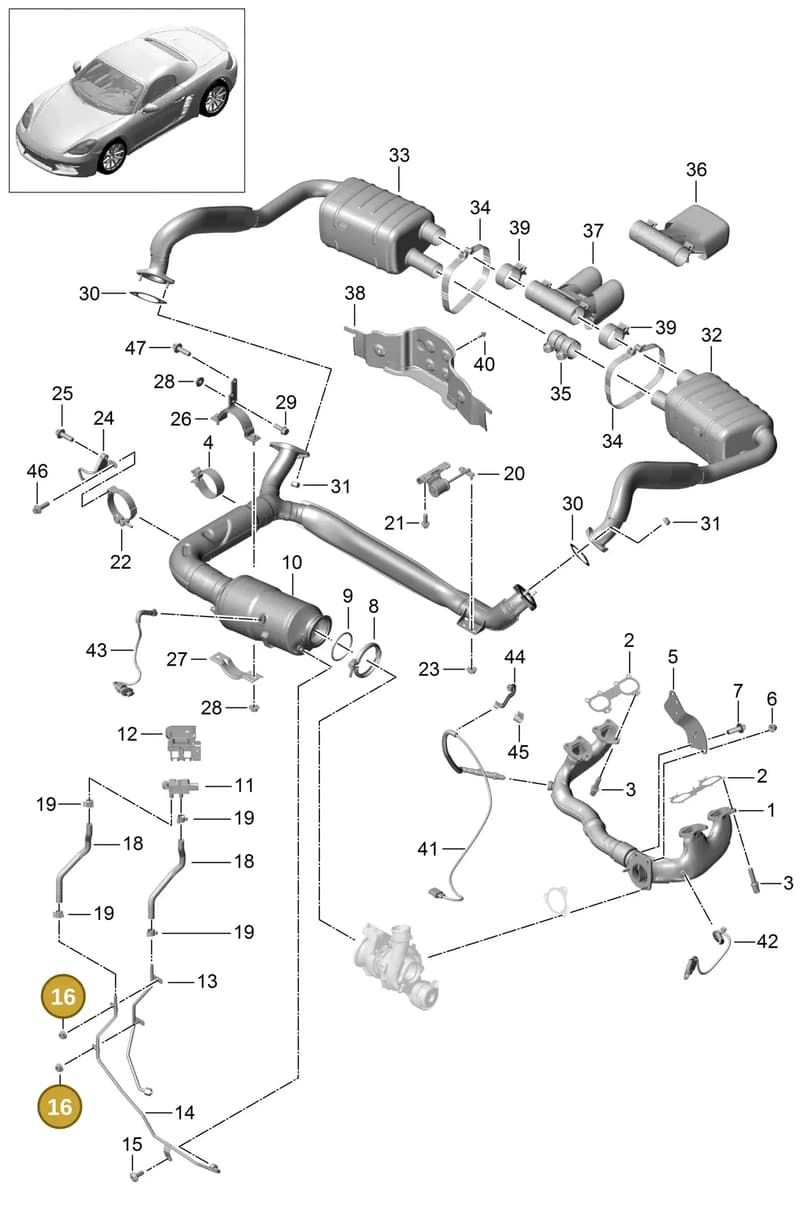 0PB131354 — Porsche Boxster (2016-2019) diagram p48000001, position 16