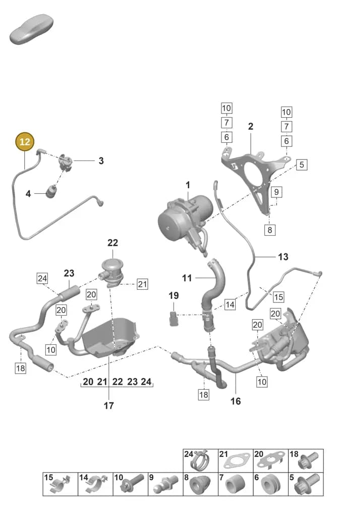 0PB131516 — Porsche 911 (2021-2022) diagram p59108000, position 12