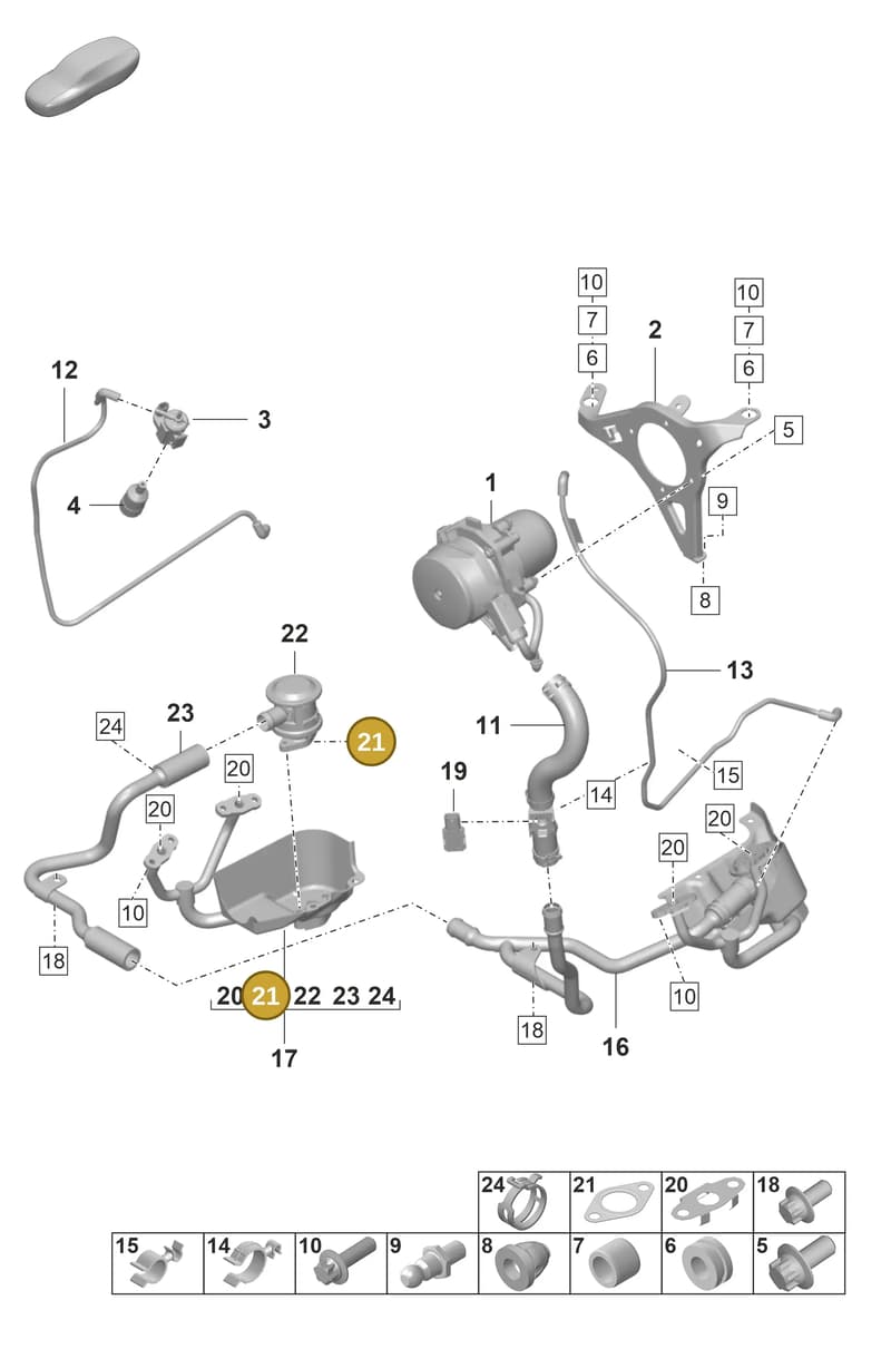 0PB131550 — Porsche 911 (2021-2022) diagram p59108000, position 21