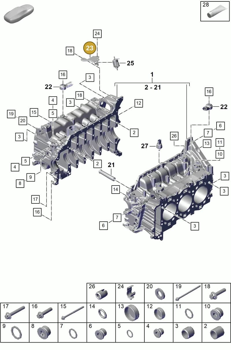 0PB131564 — Porsche Boxster Spyder (2019-2020) diagram p55101105, position 23