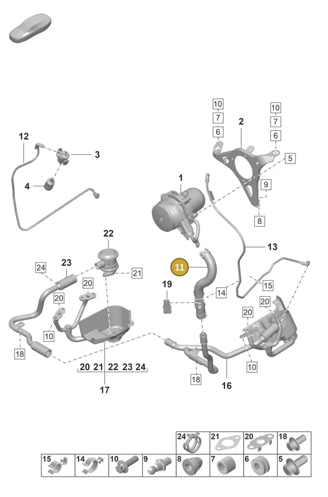 0PB131605 — Porsche 911 (2021-2022) diagram p59108000, position 11