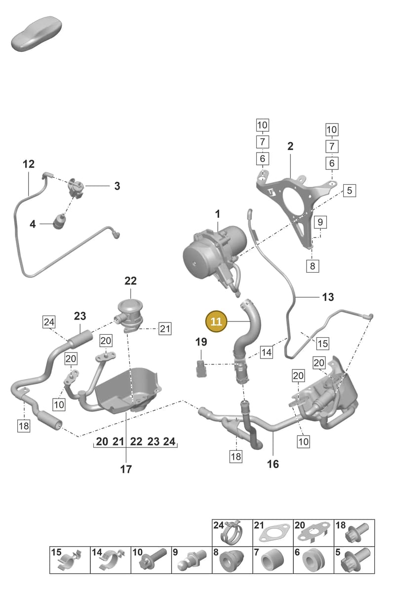 0PB131605 — Porsche 911 (2021-2022) diagram p59108000, position 11