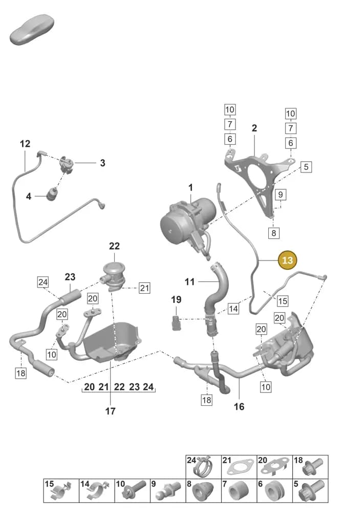 0PB131631 — Porsche 911 (2021-2022) diagram p59108000, position 13