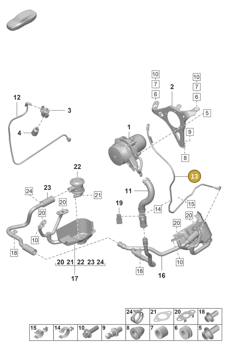 0PB131631 — Porsche 911 (2021-2022) diagram p59108000, position 13