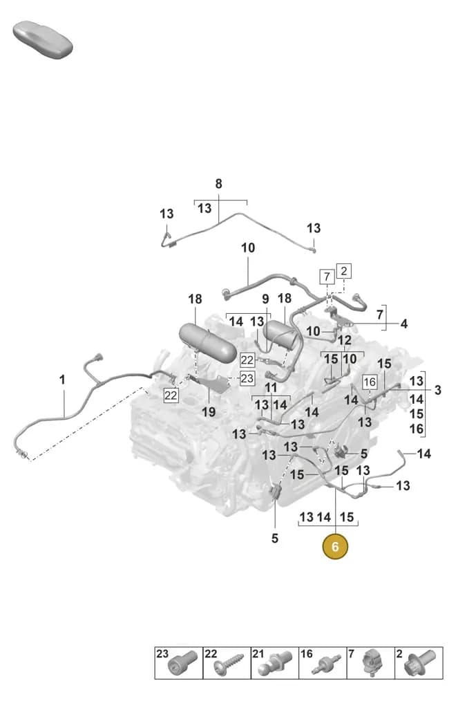 0PB131672 — Porsche 911 (2021-2022) diagram p59107400, position 6