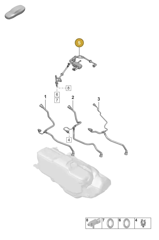 0PB133352D — Porsche 911 (2018-2024) diagram p53107300, position 5