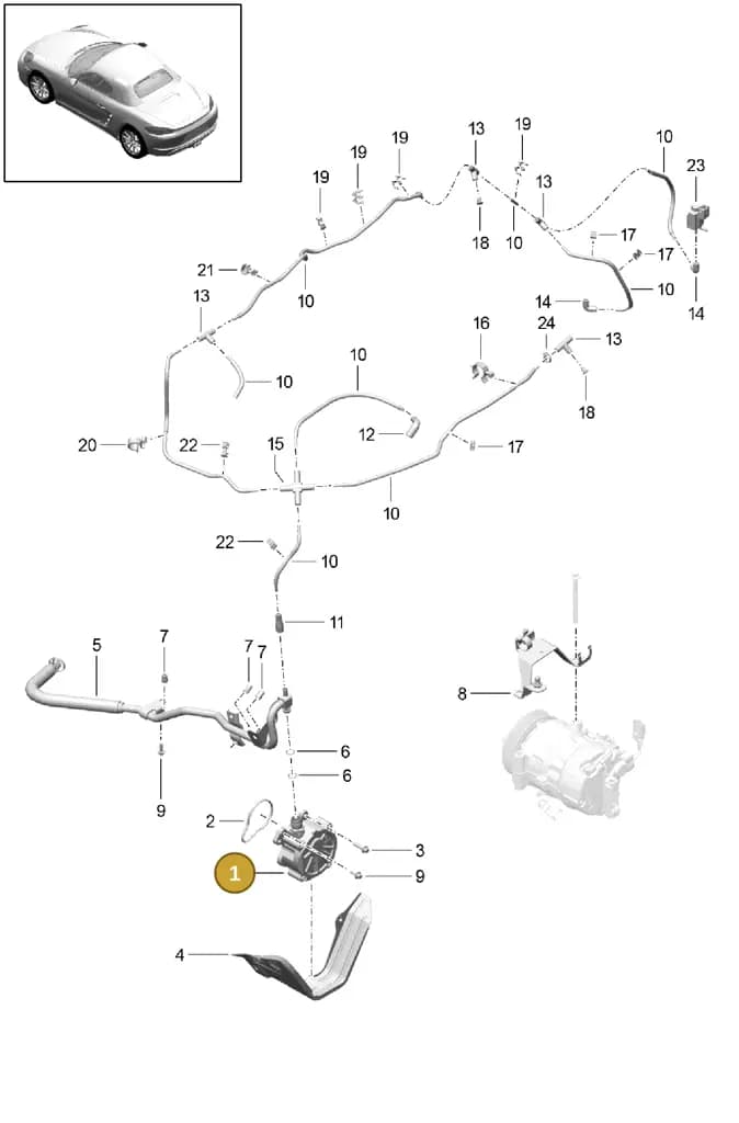 0PB145100B — Porsche Boxster (2016-2019) diagram p48107010, position 1