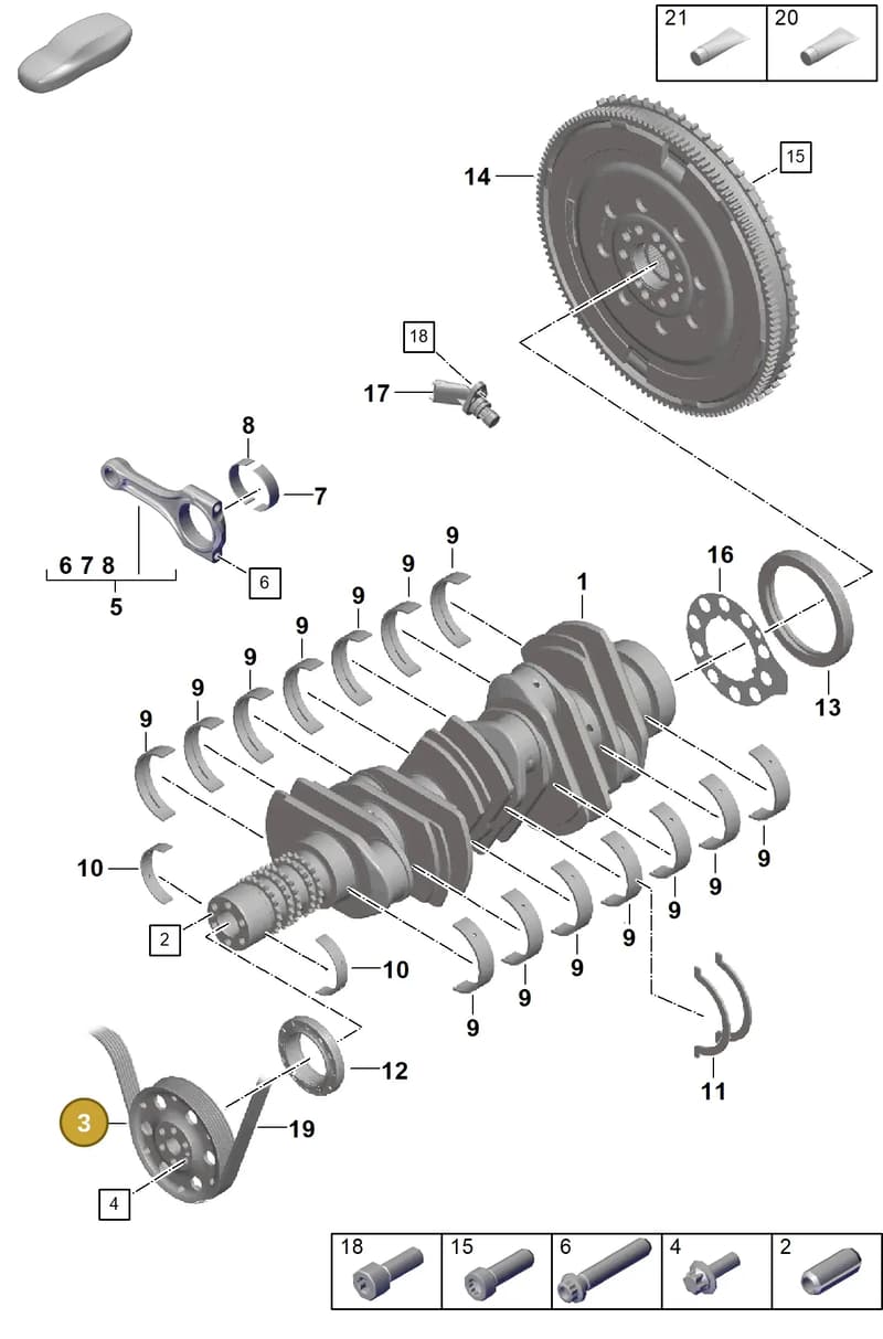 0PB145235B — Porsche 911 (2021-2022) diagram p59102000, position 3