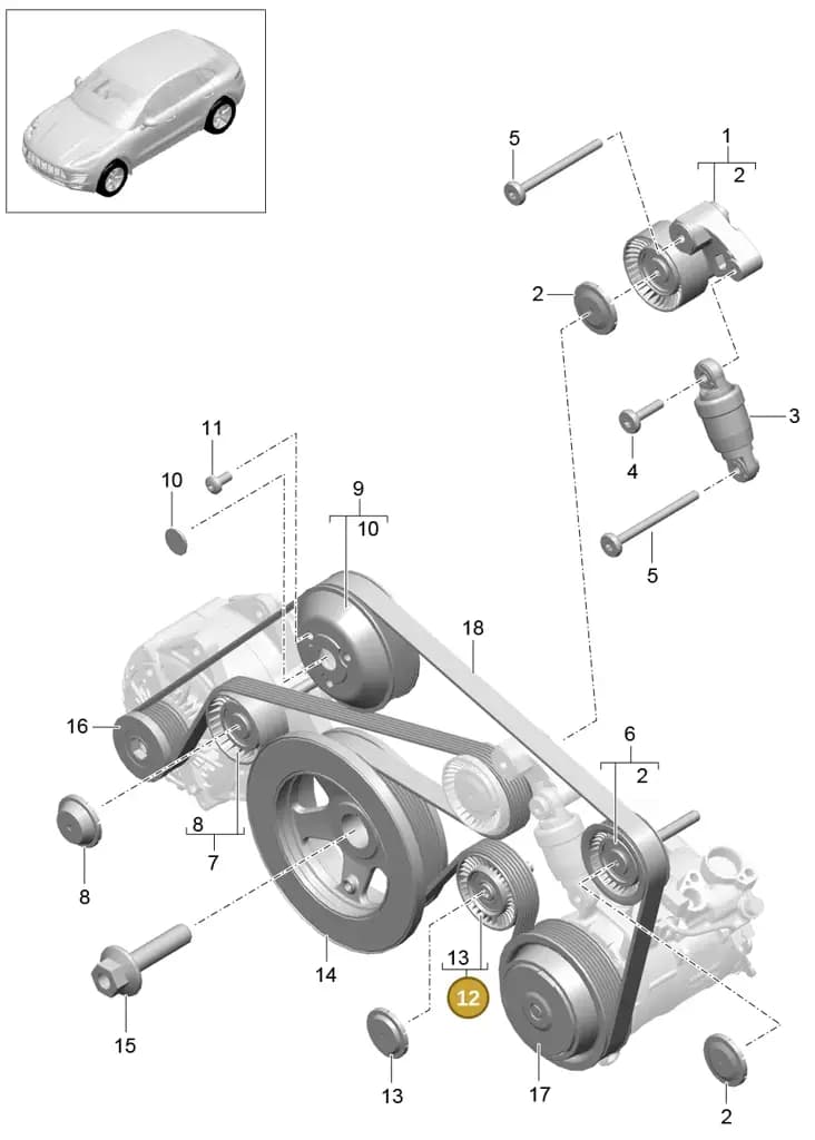 0PB145257 — Porsche Macan (2013-2018) diagram p44102060, position 12