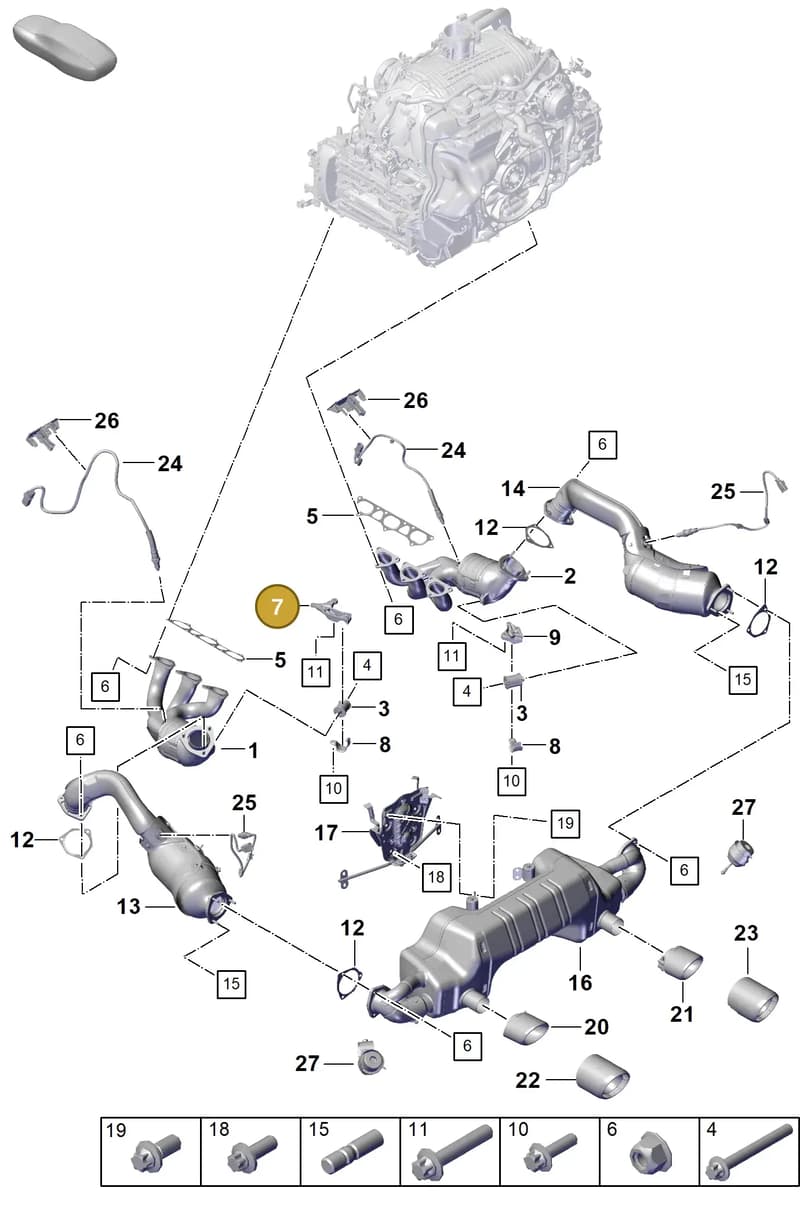 0PB251347 — Porsche Boxster Spyder (2019-2020) diagram p55000001, position 7