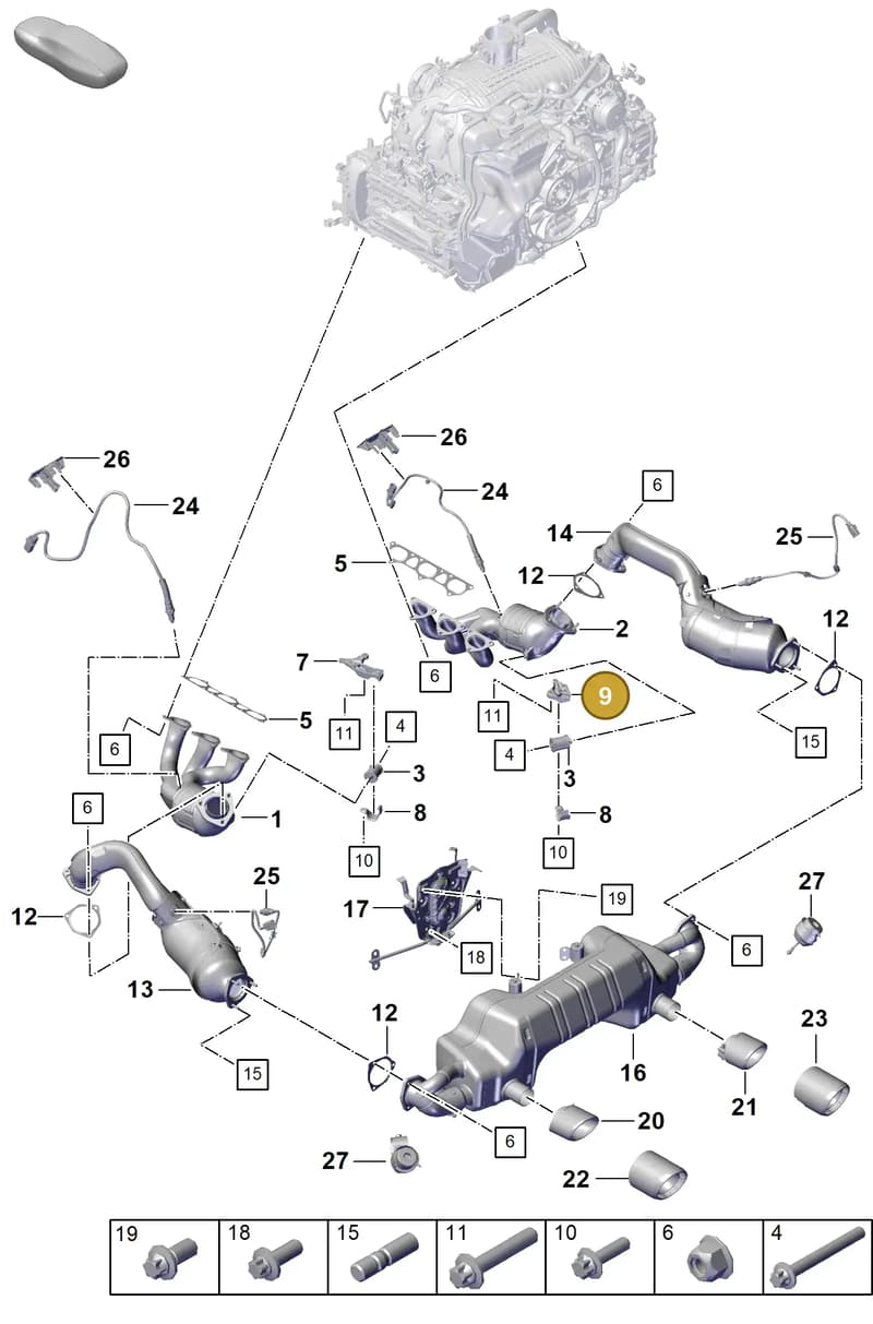 0PB251348 — Porsche Boxster Spyder (2019-2020) diagram p55000001, position 9