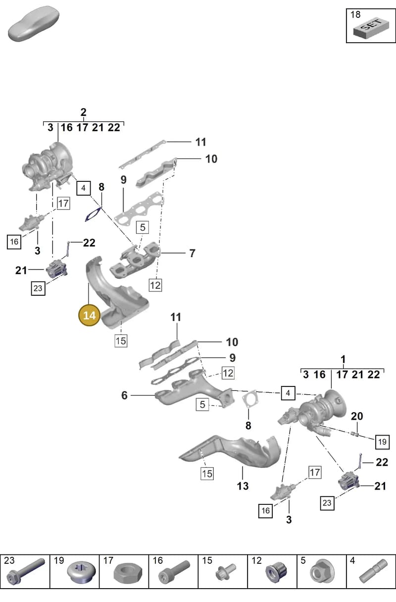 0PB251414 — Porsche 911 (2020-2022) diagram p57202000, position 14