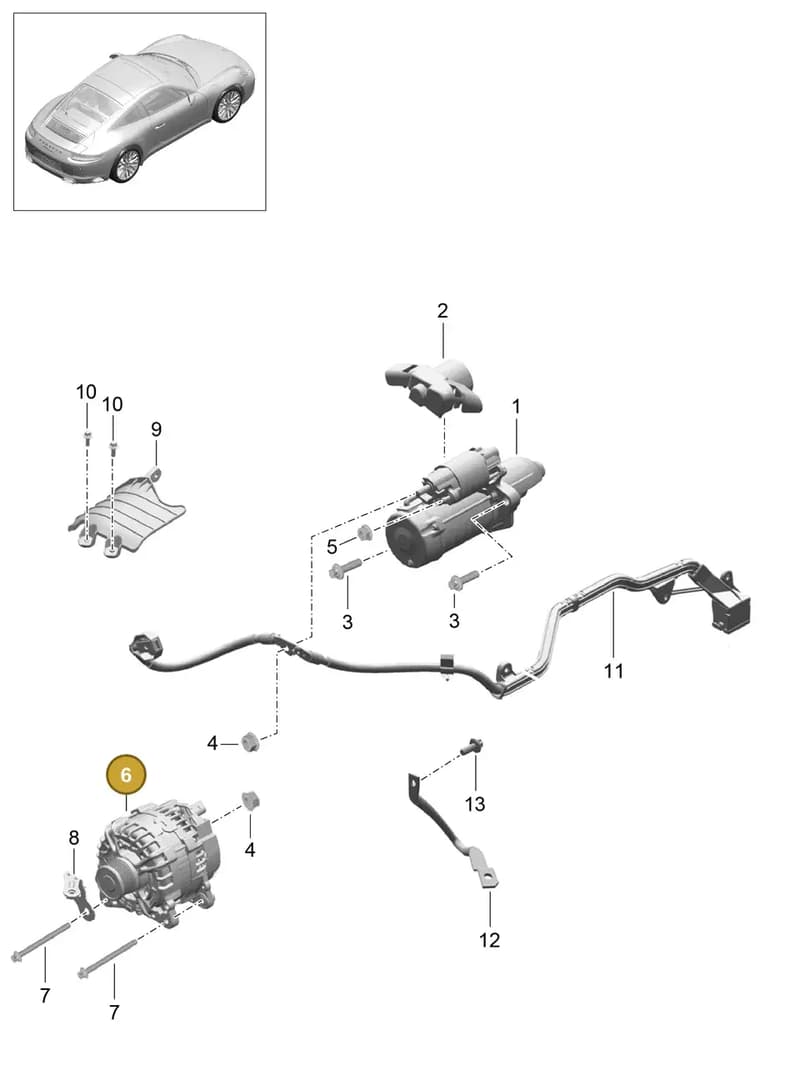 0PB903021 — Porsche 911 (2016-2019) diagram p47902005, position 6