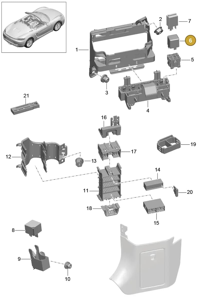 0PB903021 — Porsche Boxster (2016-2019) diagram p48902000, position 6
