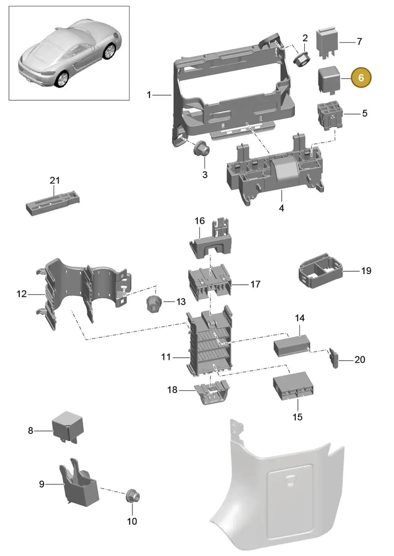 0PB903021 — Porsche Cayman (2016-2019) diagram p50902000, position 6