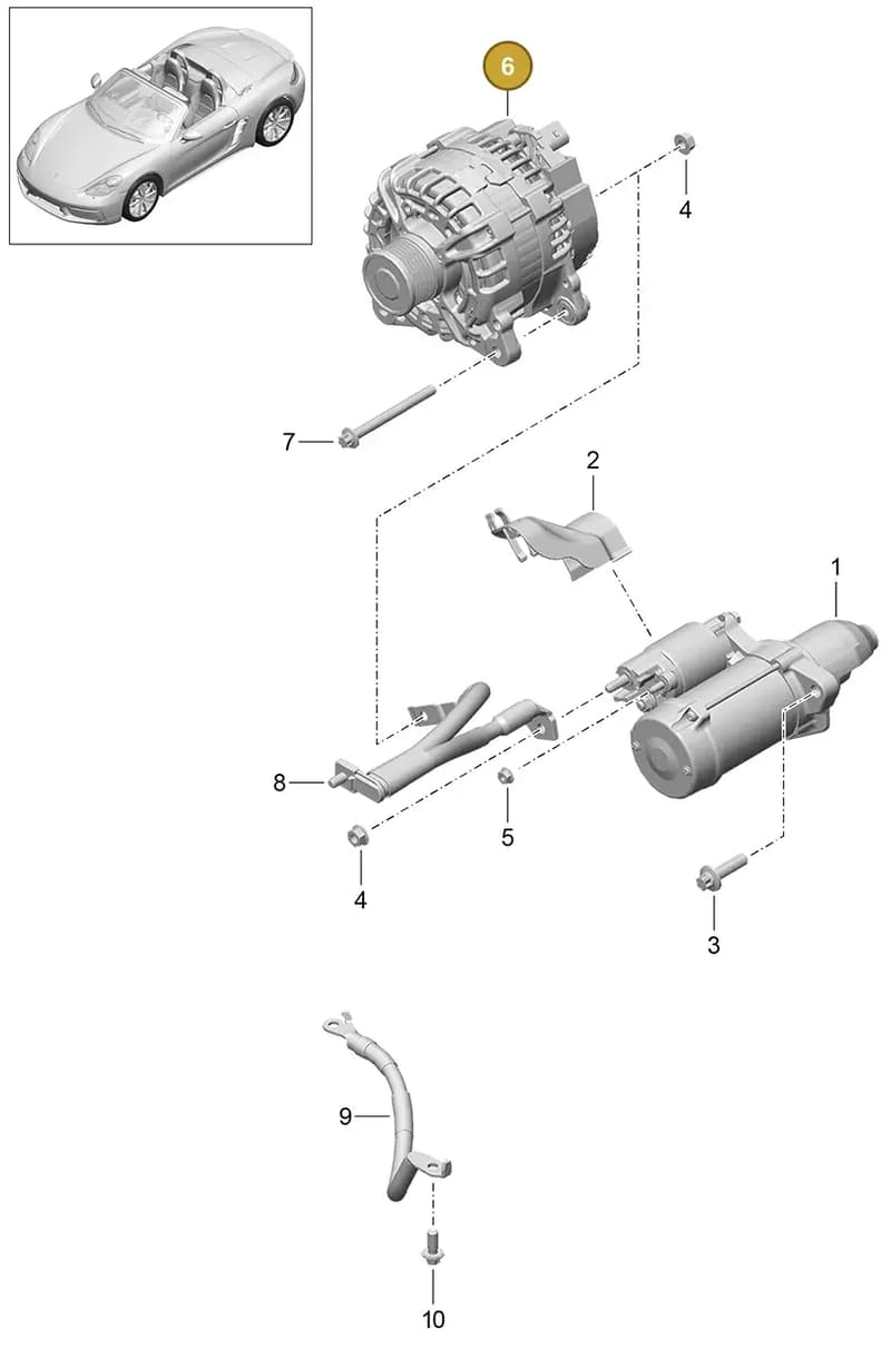 0PB903021X — Porsche Boxster (2016-2019) diagram p48902005, position 6