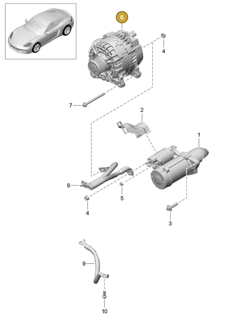 0PB903021X — Porsche Cayman (2016-2019) diagram p50902005, position 6