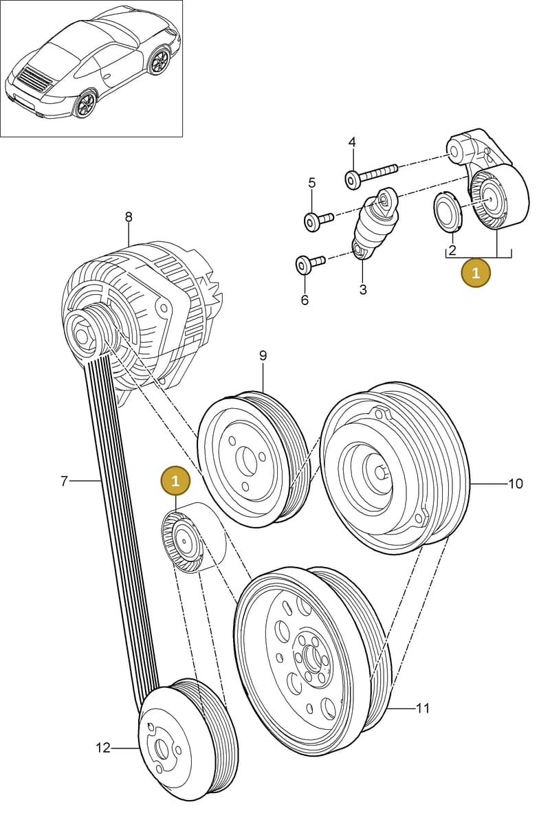 0PB903308 — Porsche 911 Carrera (2008-2012) diagram p32101010, position 1