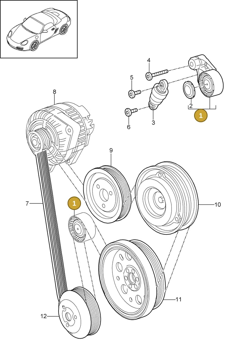 0PB903308 — Porsche Boxster S (2008-2012) diagram p33101010, position 1