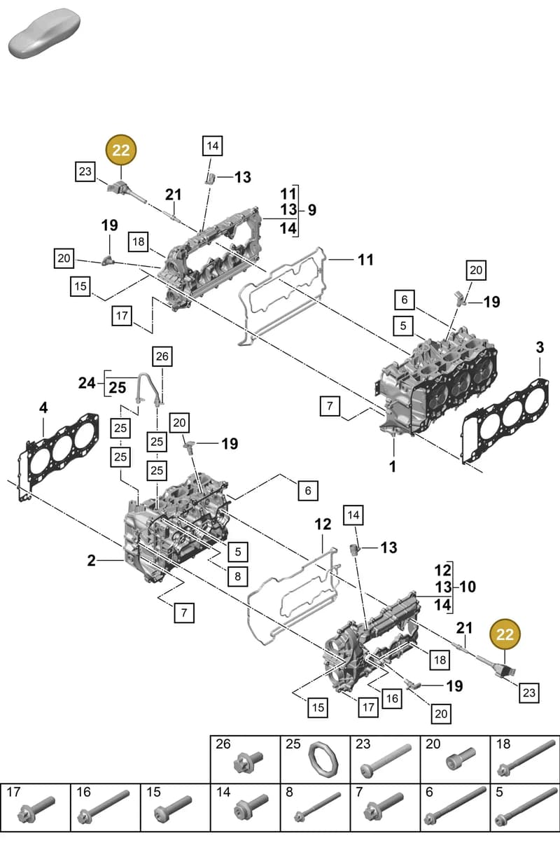 0PB905110B — Porsche Boxster Spyder (2019-2020) diagram p55103000, position 22