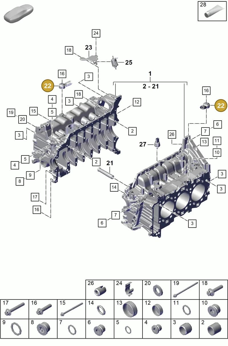 0PB905377C — Porsche Boxster Spyder (2019-2020) diagram p55101105, position 22