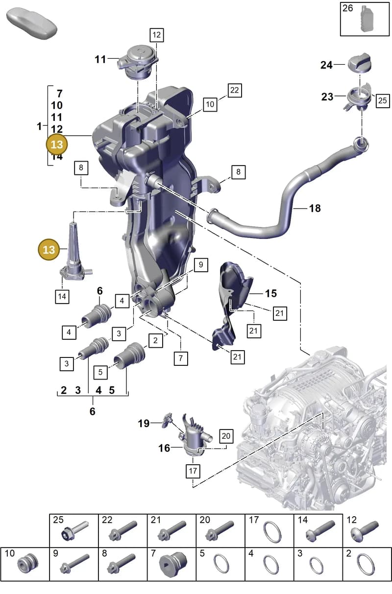 0PB907660 — Porsche 911 (2021-2022) diagram p59104200, position 13