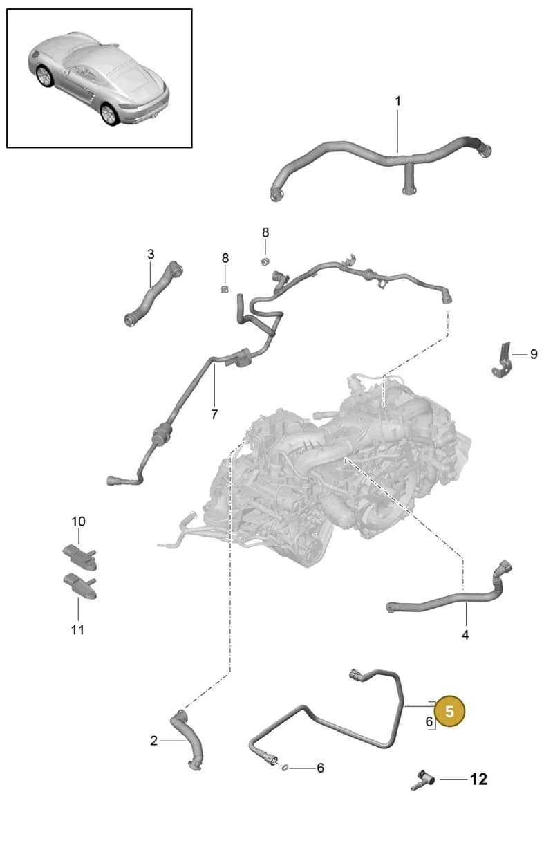 0PC101210 — Porsche Cayman (2016-2019) diagram p50104010, position 5