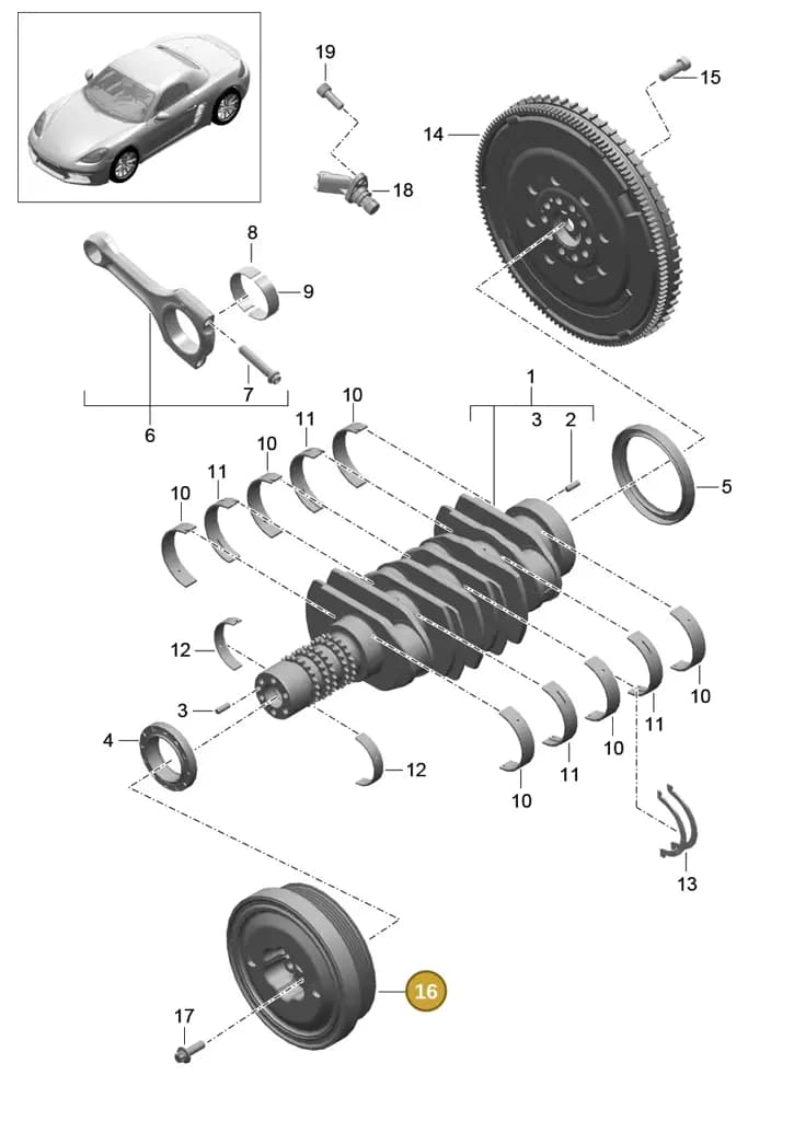 0PC105253 — Porsche Boxster (2016-2019) diagram p48102000, position 16