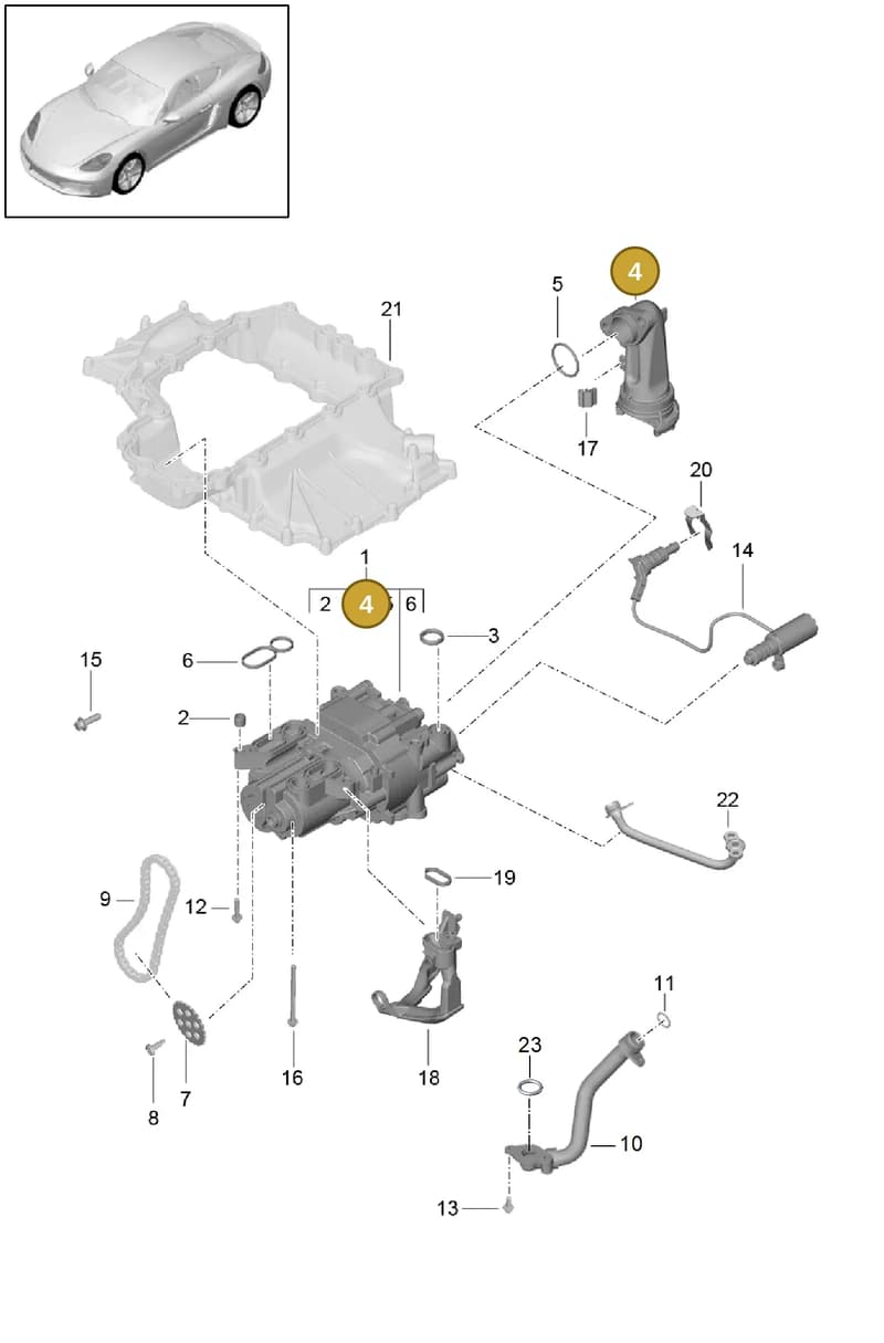 0PC115466 — Porsche Cayman (2016-2019) diagram p50104000, position 4