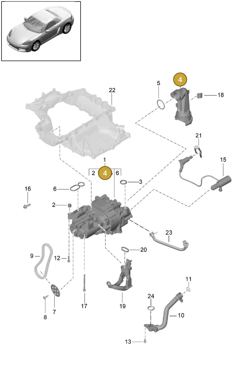 0PC115466 — Porsche Boxster (2016-2019) diagram p48104000, position 4