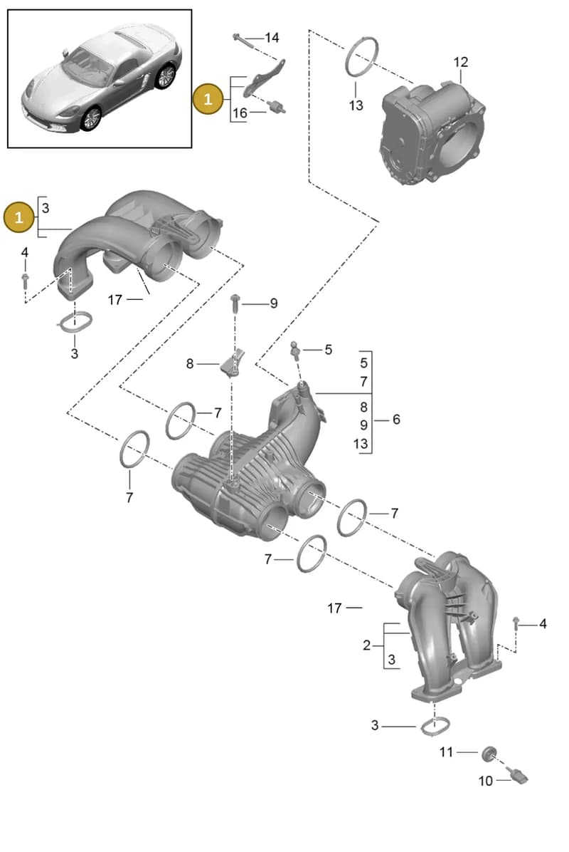 0PC129711D — Porsche Boxster (2016-2019) diagram p48107010, position 1