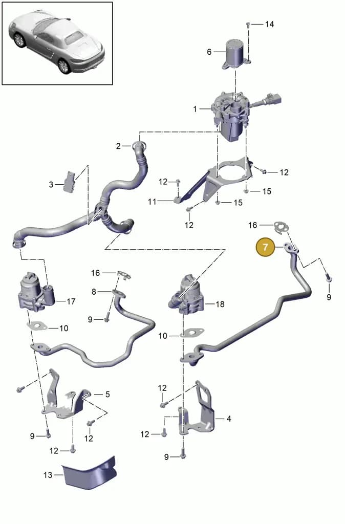 0PC131581A — Porsche Boxster (2016-2019) diagram p48000001, position 7