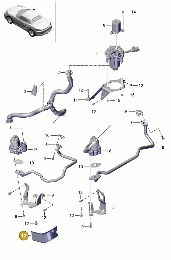 0PC131783 — Porsche Boxster (2016-2019) diagram p48000001, position 13